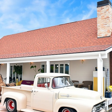 リゾート風なお庭にアメリカンカントリーのようなオシャレなオフィス